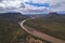 Tranquil scene of the Agua Fria River flowing peacefully after a winter storm