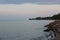 Tranquil Scene: Beach and Horizon over Peaceful Ocean. North Bali Indonesia.