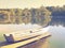 Tranquil scene of a boat near the lake