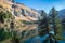 Tranquil scene of Lake Cavloc in the Swiss Alps in autumn