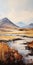 Tranquil Scottish Landscape Painting With Mountains And Streams
