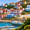 A tranquil seaside town with colorful buildings and a lighthouse3, Generative AI