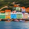 A tranquil seaside town with colorful buildings and a lighthouse4, Generative AI