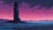 Tranquil Serenity: A Dark Pink And Indigo Towering Monolith
