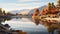 Tranquil Serenity: Water And Mountains In Autumn By Oscar Van Klerk