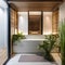 A tranquil, spa-inspired bathroom with a Japanese soaking tub, teak accents, and bamboo plants4, Generative AI