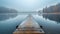 Tranquil Spring Time at a Secluded Lake With a Wooden Dock