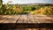 Tranquil Sugarcane Retreat: A Rustic Wooden Table Amidst the Fields