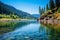 Tranquil summer scene on kootenai river