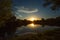 Tranquil Sunrise over Lake Time Lapse 5K Wide Shot