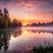 Tranquil Sunrise: Reflections on the Lake, The Sun Rises Over the Calm Waters