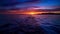 Tranquil sunset over water, nature beauty in silhouette reflection generated by AI