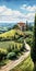 Tranquil Tuscan Hillside Landscape With Iconic Countryside House