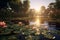 Tranquil Water Lily Pond in Memorial Park A