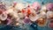 Tranquil watercolor waves and seashells forming a seamless pattern