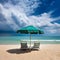 Tranquil waterside, sandy beach, floating clouds, and calm ocean tides