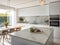 Tranquil White Marble: The Minimalist Kitchen Oasis