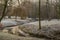 Tranquil winter scene of a pastoral field blanketed in layer of frosty snow, in Westphalia, Germany