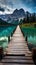 A Tranquil Wooden Dock on a Serene Lake