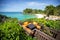 Tranquility balcony over tropical lagoon