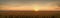 Tranquility of a vast wheat field at sunset, with the warm tones of the sky