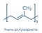 Trans-1,4-polyisoprene polymer, chemical structure. Main component of gutta-percha. Skeletal formula.