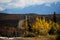 Trans-Alaska oil pipeline with snowy mountained