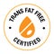 Trans fat free vector icon badge logo design