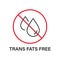 Trans Fat Red Stop Outline Sign. Free Trans Fat Line Icon. Ban Transfat in Product Food. No Cholesterol. 0 Transfat