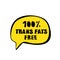 Trans Fats Free Vector Text, No Transfat Lettering in Bubble Speech