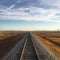Trans-Mongolian Railway Track Landscape