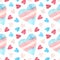 Trans pride - seamless pattern with hearts.