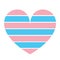 Trans sexual heart flag badge vector illustration. Emotional trans sexual rights symbol.