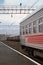 Trans-Siberian Train on Tracks in Riussia