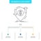 transaction, financial, money, finance, transfer Business Flow Chart Design with 3 Steps. Line Icon For Presentation Background
