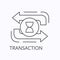 Transaction thin line icon. Financial process concept. Outline vector illustration