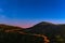 Transalpina road under a starry night