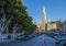 Transamerica Pyramid building on Columbus Avenue, North Beach, San Francisco