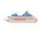 Transatlantic Cruise Liner, Side View, Water Transport, Sea or Ocean Transportation Vector Illustration