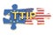 Transatlantic Trade and Investment Partnership TTIP concept, 3D