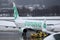 Transavia plane being towed in Innsbruck Airport, INN