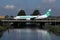 Transavia plane doing taxi on the bridge