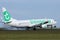 Transavia plane landing at Amsterdam Schiphol Airport AMS