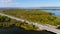 TransCanada highway and fall season colors in the outskirts of Montreal