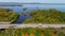 TransCanada highway and fall season colors in the outskirts of Montreal