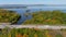 Transcanada highway and fall season colors in the outskirts of Montreal