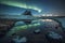 Transcendent Beauty: Mesmerizing Aurora Borealis in a Dramatic Arctic Landscape, ai generative