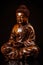 Transcendent Serenity Lacquered Polished Walnut Burl Buddha Sculpture