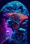 Transcending Realities: A Colorful Digital Drawing of a Woman\\\'s Head in a Rainforest