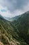 Transfagaras Highway, beautiful landscape of Romania. Photo contains film grain and artifacts.